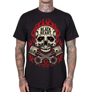 Črna majica s kratkimi rokavi Black Heart Flame Skull