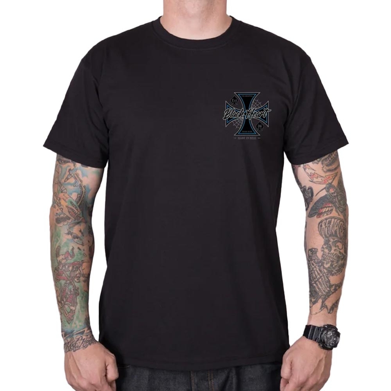 Majica Black Heart Chopper Cross črna