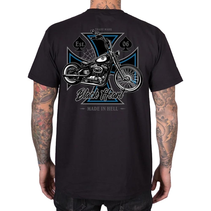 Majica Black Heart Chopper Cross črna
