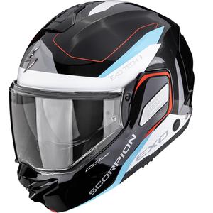 Motoristična čelada Scorpion EXO-TECH II Passager, preklopna, črno-belo-modra