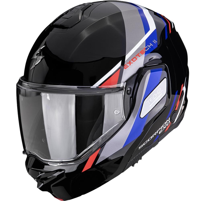 Motoristična čelada Scorpion EXO-TECH II Markus, preklopna, črno-modro-rdeča