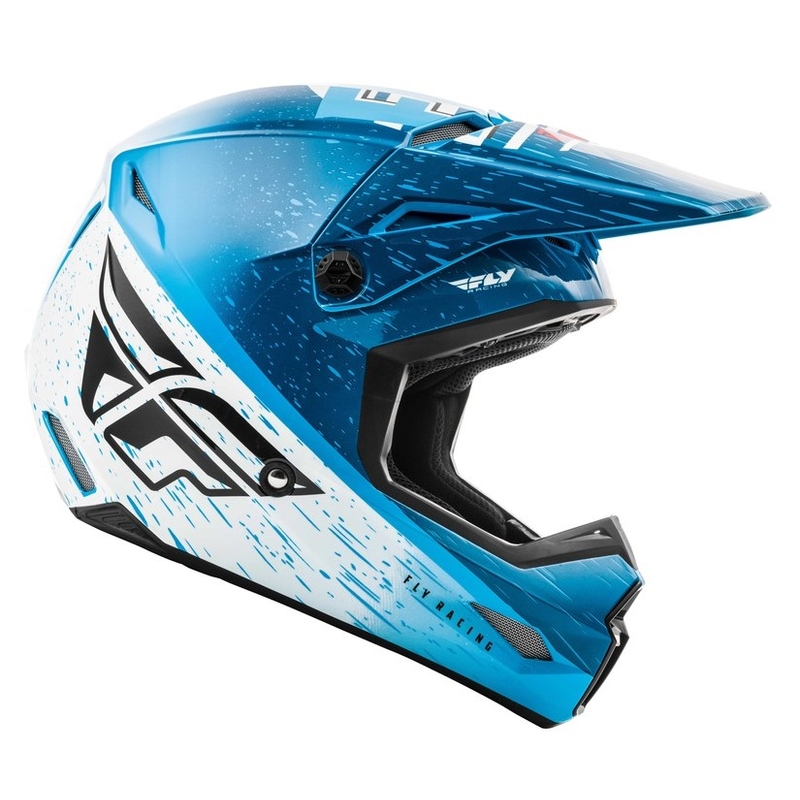 Motokros čelada FLY Racing Kinetic K120 modro-bela-rdeča razprodaja