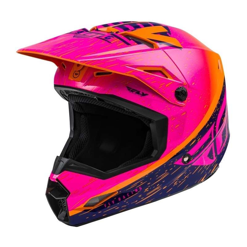 Motokros čelada FLY Racing Kinetic K120 oranžno-rožnato-črna