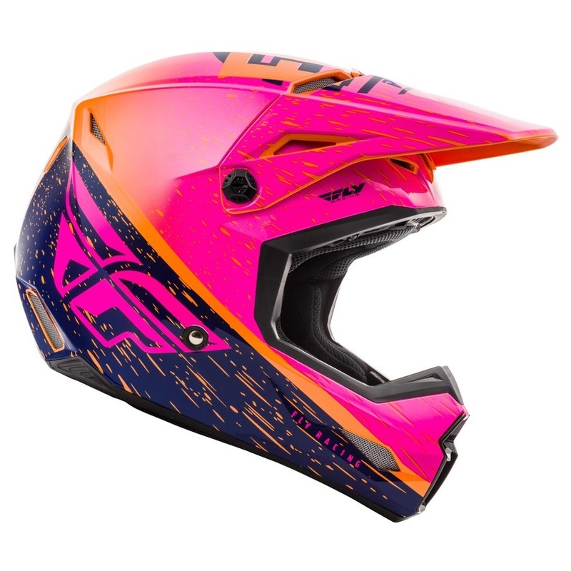 Motokros čelada FLY Racing Kinetic K120 oranžno-rožnato-črna