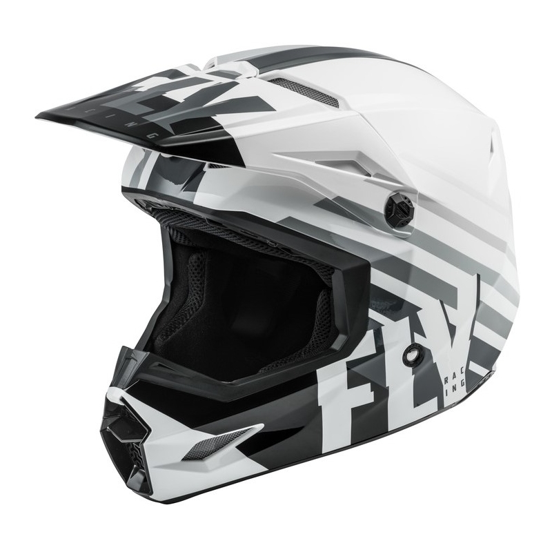 Motokros čelada FLY Racing Kinetic K120 bela-črna-siva
