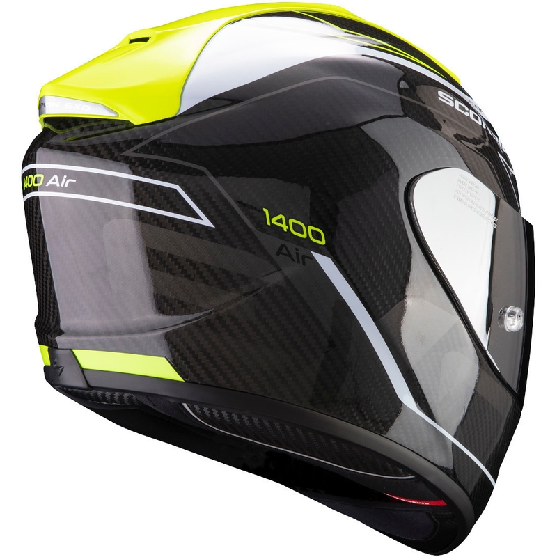 Integralna čelada Scorpion EXO-1400 Carbon Air Beaux črno-bela-fluo rumena