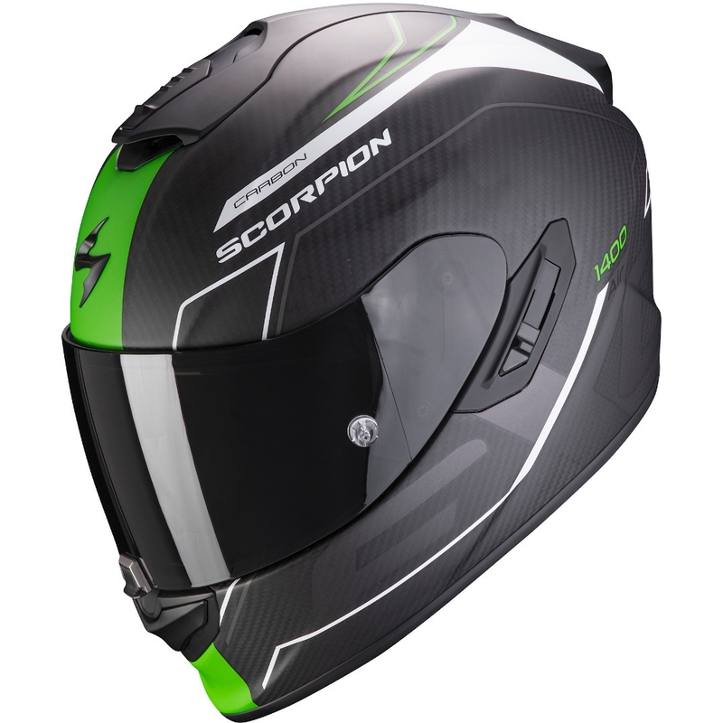 Integralna čelada Scorpion EXO-1400 Carbon Air Beaux black-white-green razprodaja