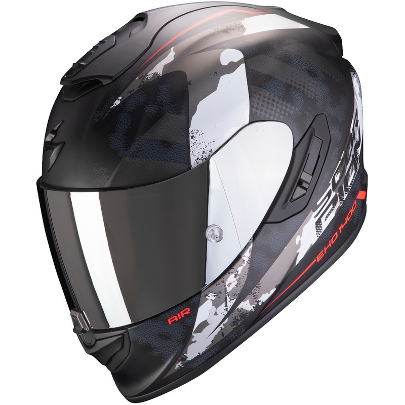 Integralna čelada Scorpion EXO-1400 Air Sylex črna-srebrna-rdeča