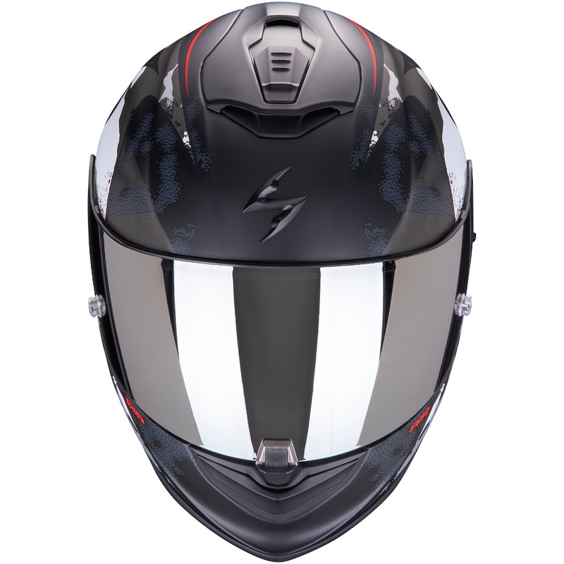 Integralna čelada Scorpion EXO-1400 Air Sylex črna-srebrna-rdeča