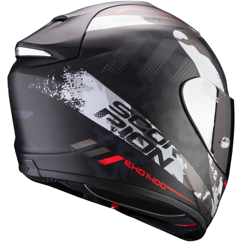 Integralna čelada Scorpion EXO-1400 Air Sylex črna-srebrna-rdeča