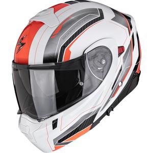 Scorpion EXO-930 EVO Space preklopna motoristična čelada bela-srebrna-rdeča