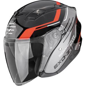 Odprta motoristična čelada Scorpion EXO-Z1 Prymus črno-srebrno-rdeča