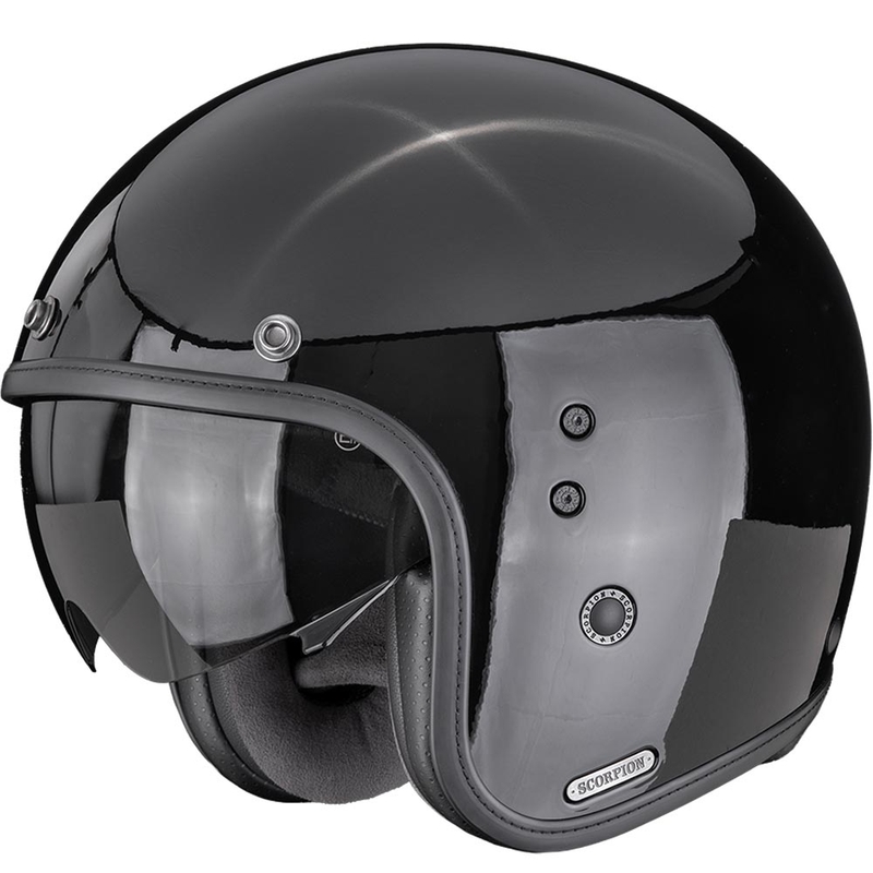 Moto čelada Scorpion Belfast II Solid z odprtim obrazom, črna
