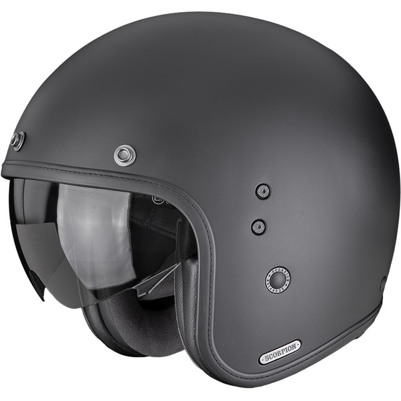 Moto čelada Scorpion Belfast II Solid z odprtim obrazom, mat črna