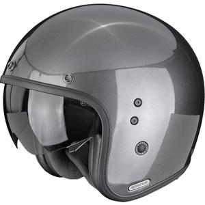 Moto čelada Scorpion Belfast II Solid z odprtim obrazom, kovinsko siva