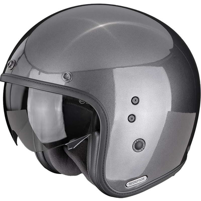 Moto čelada Scorpion Belfast II Solid z odprtim obrazom, kovinsko siva