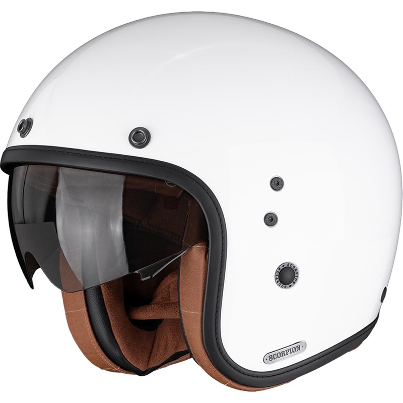 Moto čelada Scorpion Belfast II Luxe z odprtim obrazom, bela