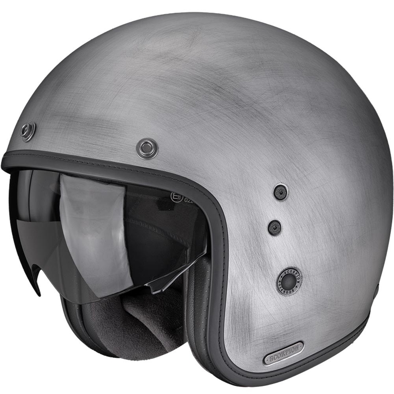 Moto čelada Scorpion Belfast II Scratch Open Face, srebrna