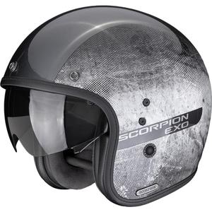 Odprta motoristična čelada Scorpion Belfast II Quest srebrno-črna