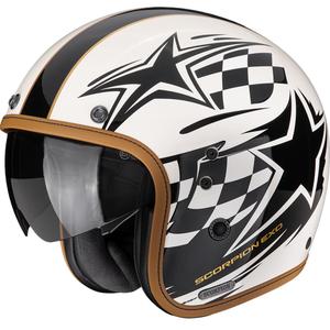 Odprta motoristična čelada Scorpion Belfast II Flagstone kremno-črna
