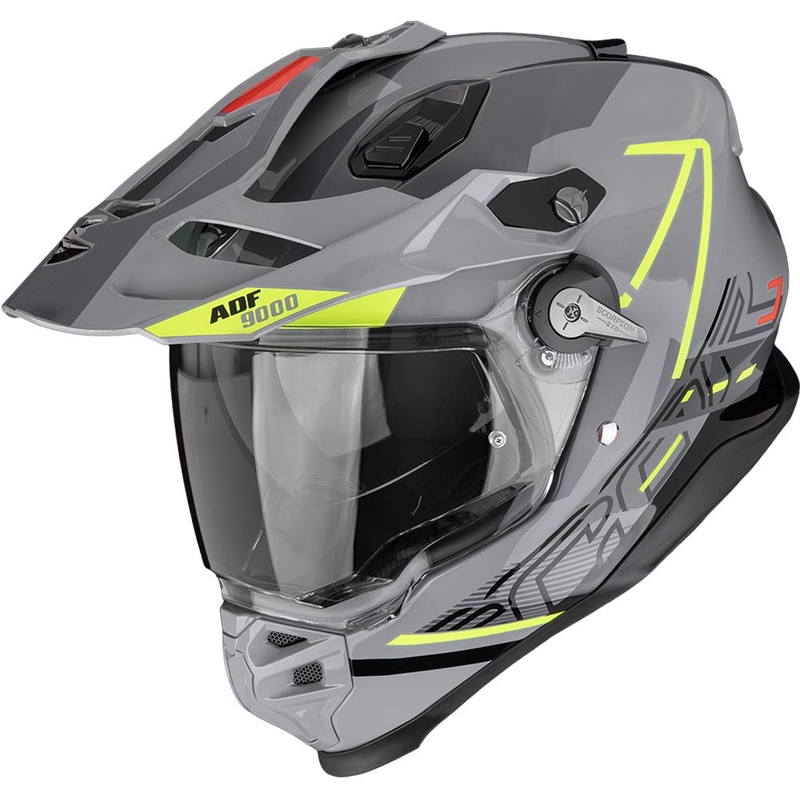 Enduro čelada Scorpion ADF-9000 Air Summit srebrno-fluo rumena