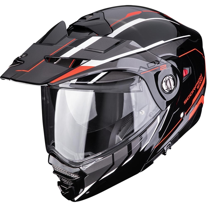 Enduro motoristična čelada Scorpion ADX-2 Walt črno-srebrno-rdeča