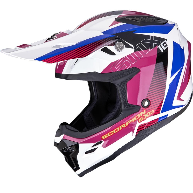 Čelada za motokros Scorpion SMX-10 Speed belo-roza-modra