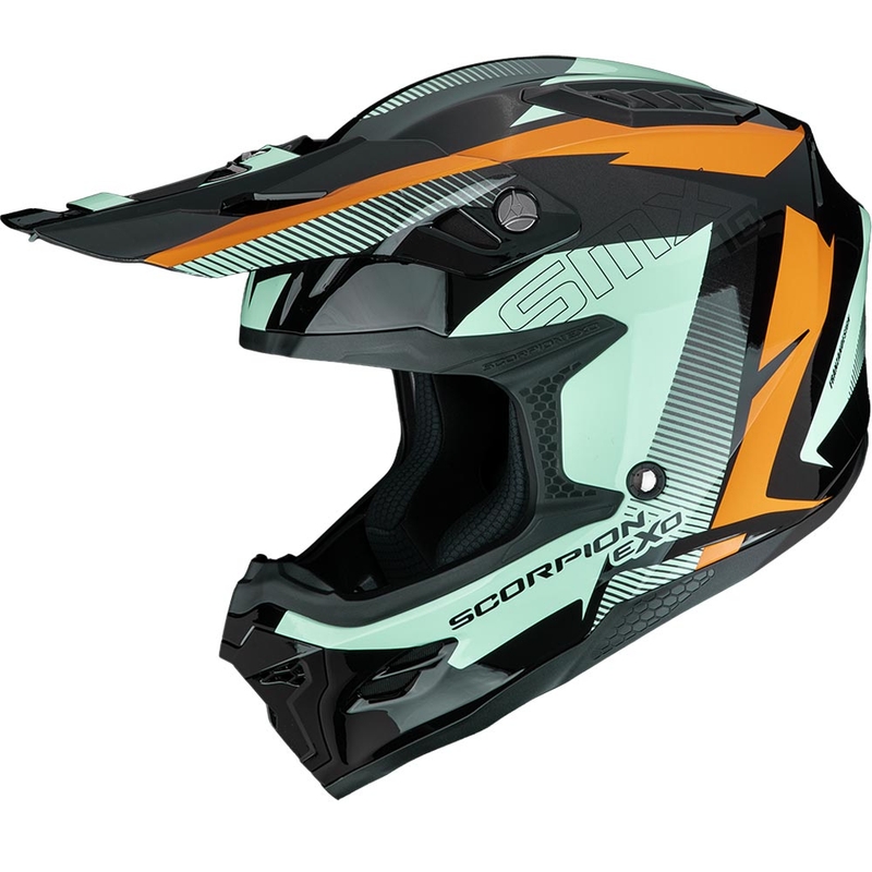Čelada za motokros Scorpion SMX-10 Speed črno-oranžno-zelena
