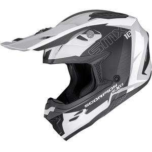 Motokros čelada Scorpion SMX-10 Speed mat sivo-črno-bela