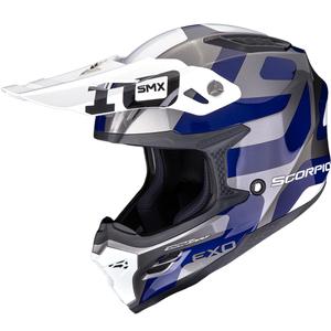 Čelada za motokros Scorpion SMX-10 Leap, srebrno-modra