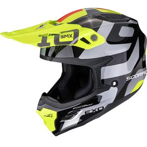 Čelada za motokros Scorpion SMX-10 Leap črno-srebrna-fluo rumena