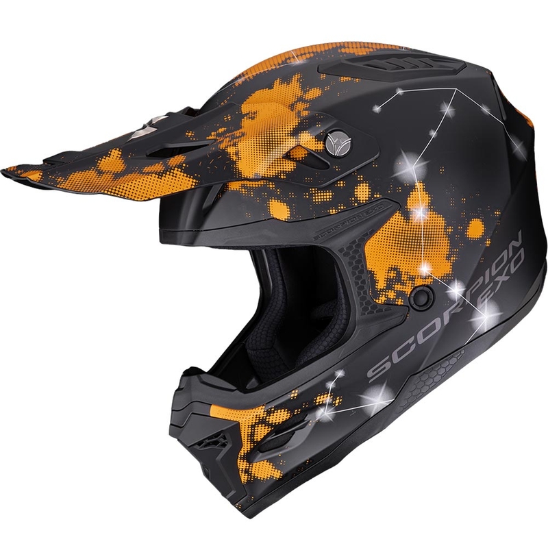 Čelada za motokros Scorpion SMX-10 Vibe mat črno-oranžna