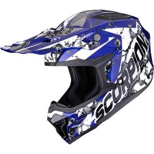 Čelada za motokros Scorpion SMX-10 Gasoline modro-belo-črna