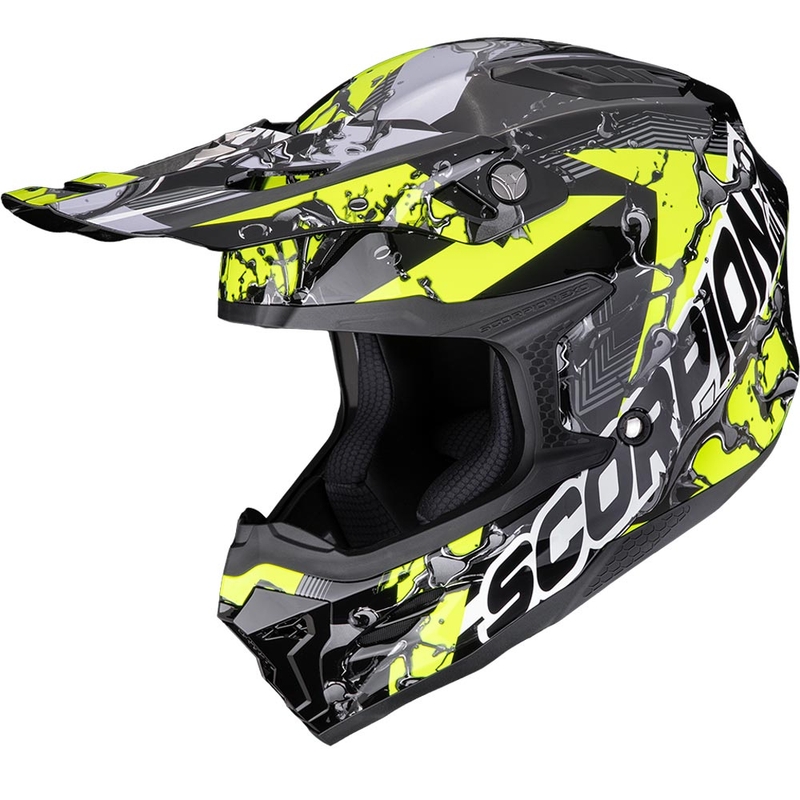 Čelada za motokros Scorpion SMX-10 Gasoline črno-rumena