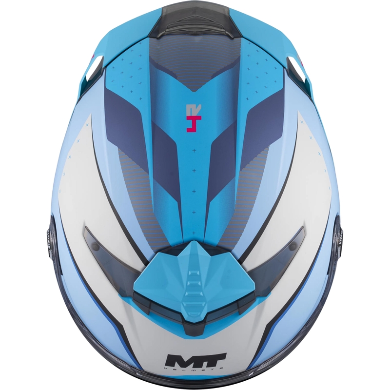 Celoobrazna motoristična čelada MT Thunder 4 R SV Wind Tunnel C7 mat modro-siva
