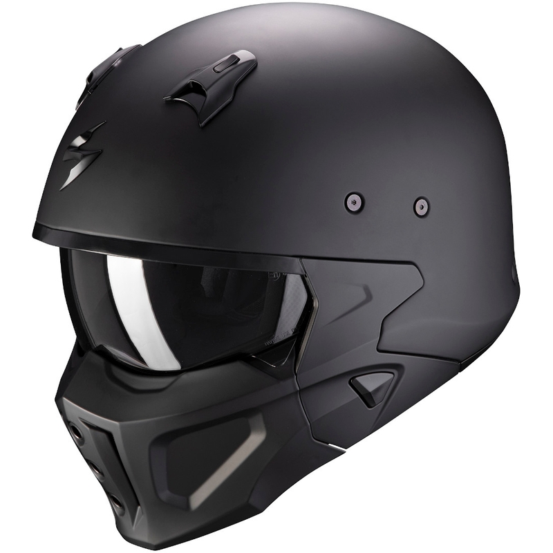 Odprta čelada z masko Scorpion COVERT-X Črna mat barva