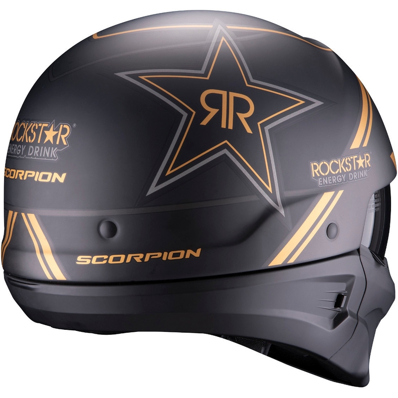 Odprta čelada z masko Scorpion EXO-COMBAT EVO Rockstar black-gold