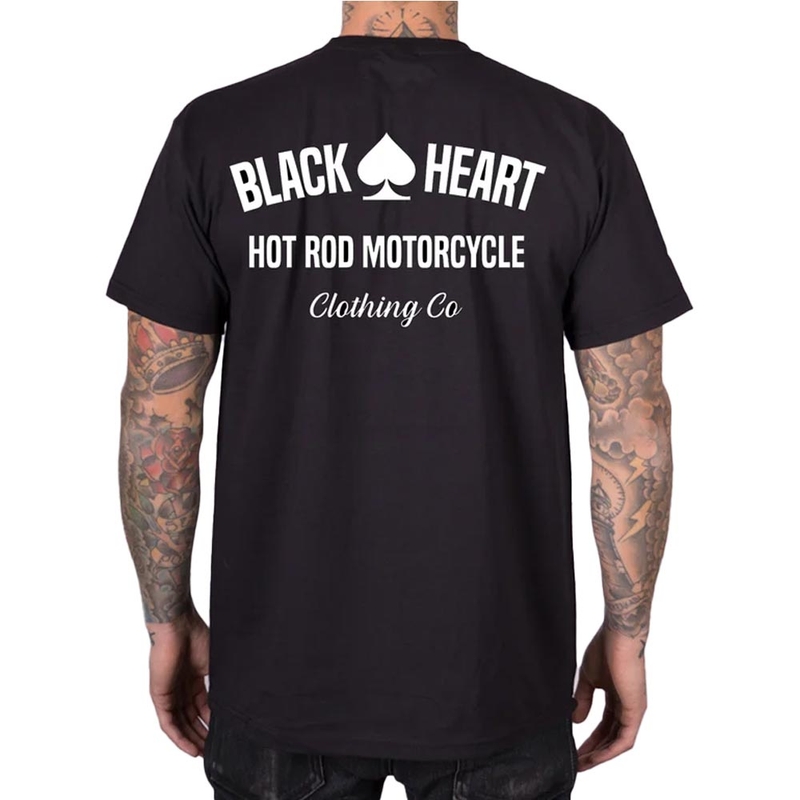 Črna motoristična majica Black Heart Hot Rod