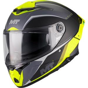 Celoobrazna motoristična čelada MT Thunder 4 R SV Wind Tunnel B3 črno-siva-fluo rumena