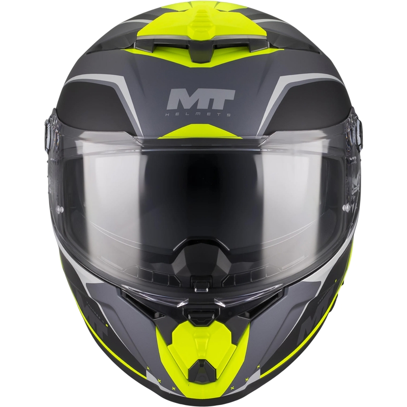 Celoobrazna motoristična čelada MT Thunder 4 R SV Wind Tunnel B3 črno-siva-fluo rumena