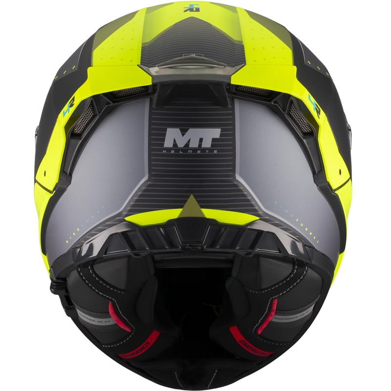 Celoobrazna motoristična čelada MT Thunder 4 R SV Wind Tunnel B3 črno-siva-fluo rumena