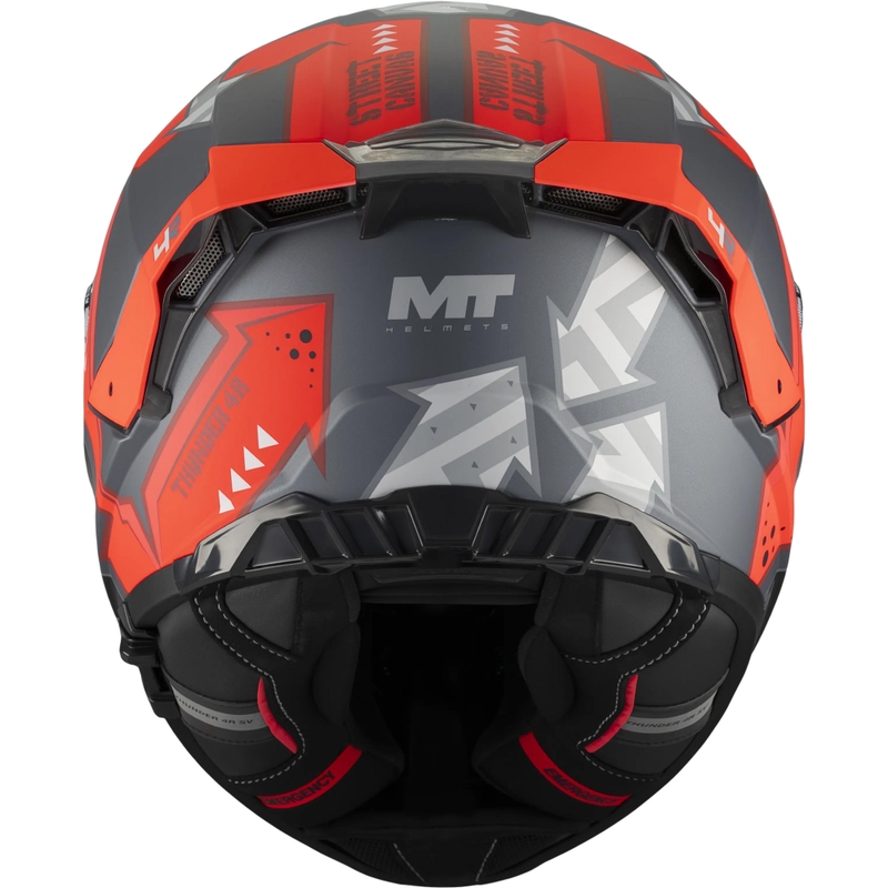 Celoobrazna motoristična čelada MT Thunder 4 R SV Canvas C5 črno-sivo-rdeča