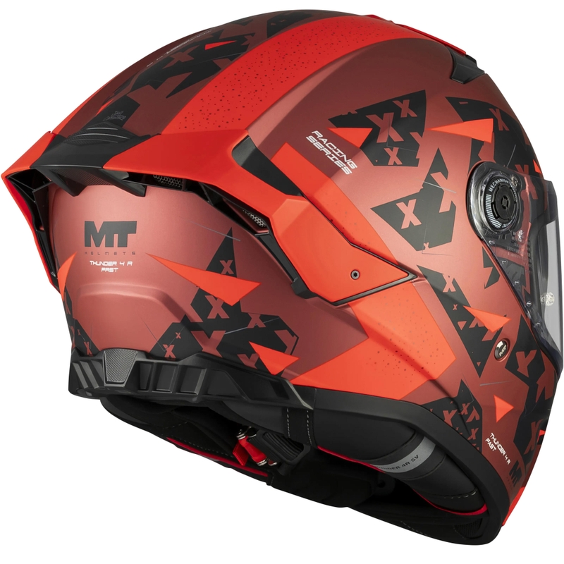 Celoobrazna motoristična čelada MT Thunder 4 R SV Fast C5 mat črno-sivo-rdeča