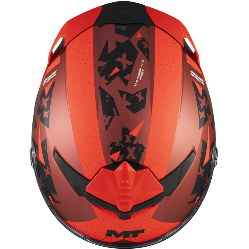 Celoobrazna motoristična čelada MT Thunder 4 R SV Fast C5 mat črno-sivo-rdeča