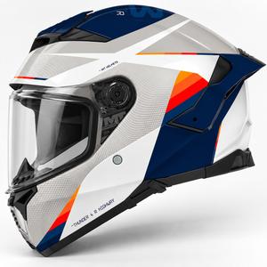 Celoobrazna motoristična čelada MT Thunder 4 R SV Highway A7 belo-sivo-modra