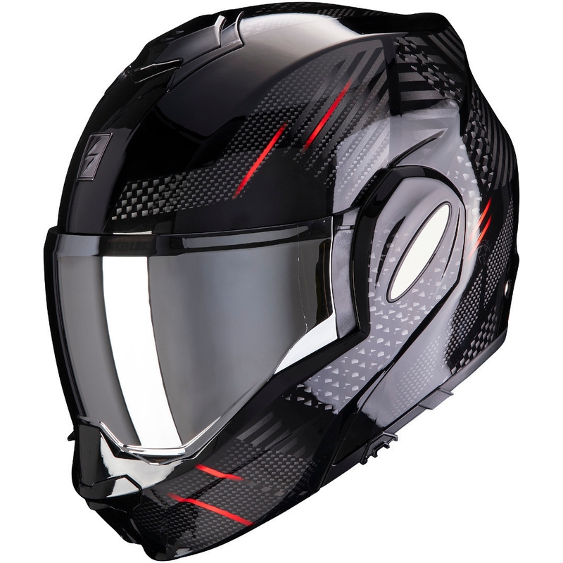 Scorpion EXO-TECH Pulse črno-rdeča prevračalna čelada