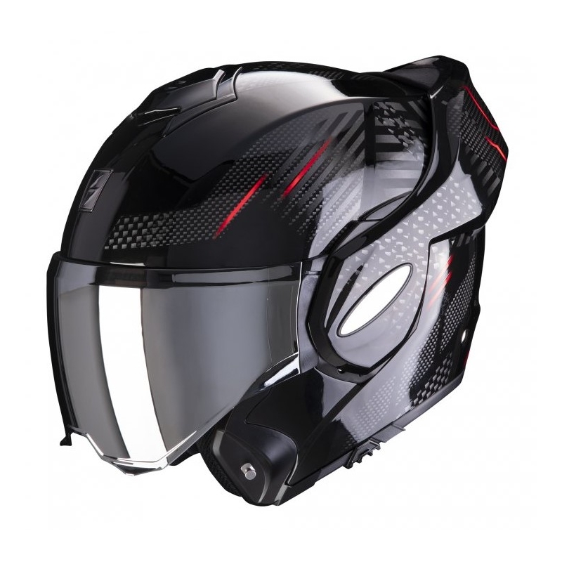 Scorpion EXO-TECH Pulse črno-rdeča prevračalna čelada