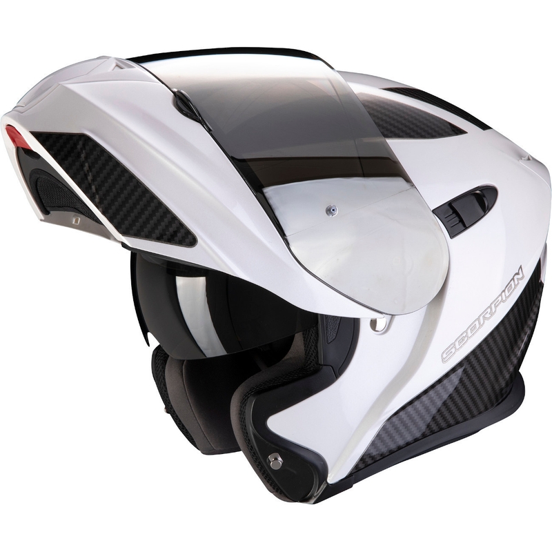 Motoristična čelada Scorpion EXO-920 Flux white-silver
