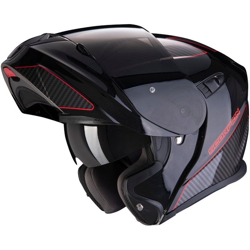 Motoristična čelada Scorpion EXO-920 Flux črno-rdeča