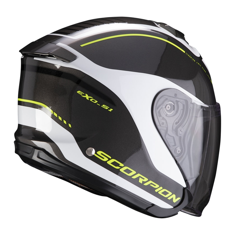 Odprta čelada Scorpion EXO-S1 Shadow črno-bela-fluo rumena
